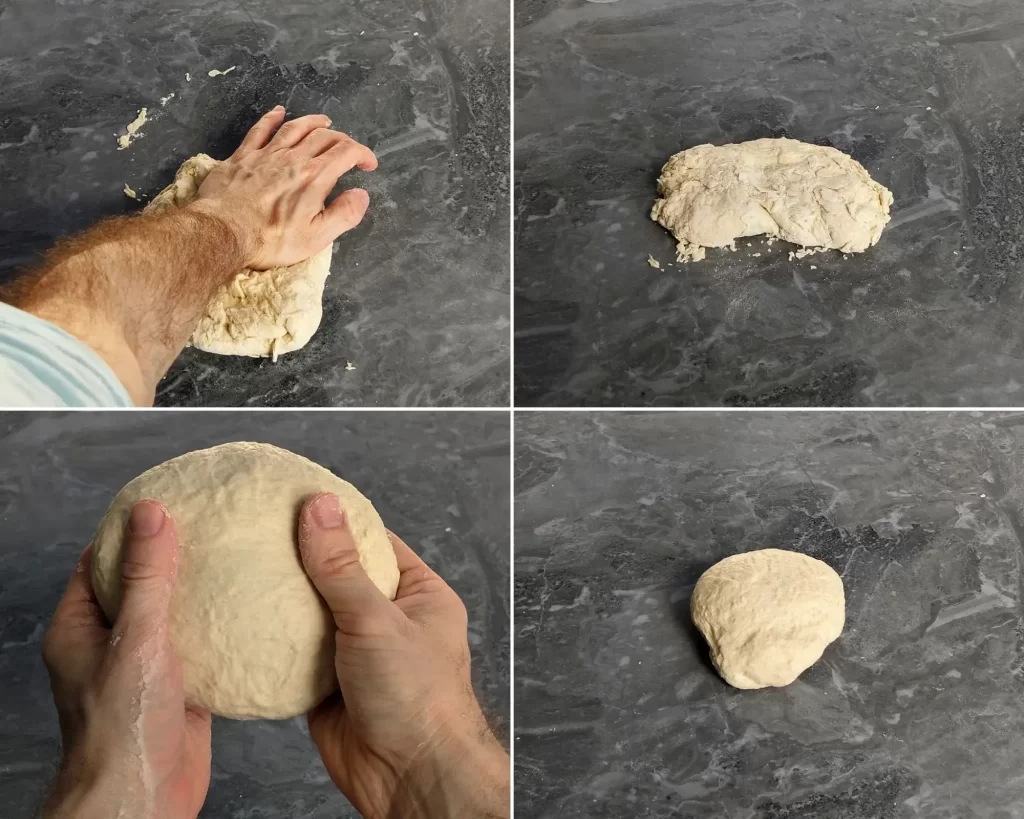 תמונה של שלב הלישה של הבצק