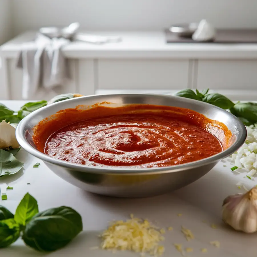 רוטב פיצה בתוך קערה